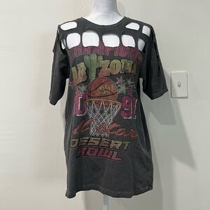 Forever 21 Distressed Oversized Grunge Arizona Streetwear Y2K Basketball Fest